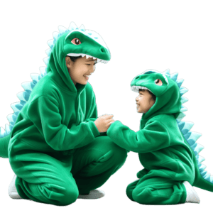 1x1_两个穿绿色恐龙连体衣的人__是母女_两人在互动 (2) (1)