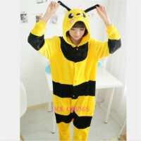 Bee Adult Kigurumi Onesies Pajamas Cartoon Animal Costume Unisex Halloween Anime Cosplay Party Dress