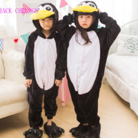 Kigurumi Anime Onesies Pajamas Cartoon Animal Costume Unisex Halloween Anime Cosplay Costume Black Penguin