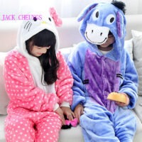 Kigurumi Anime Onesies Pajamas Cartoon Animal Costume Unisex Halloween Anime Cosplay Costume Donkey Hello kitty