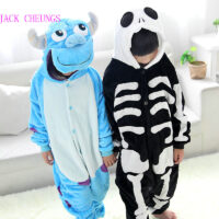 Kigurumi Anime Onesies Pajamas Cartoon Animal Costume Unisex Halloween Anime Cosplay Costume sulley sulivan skeleton